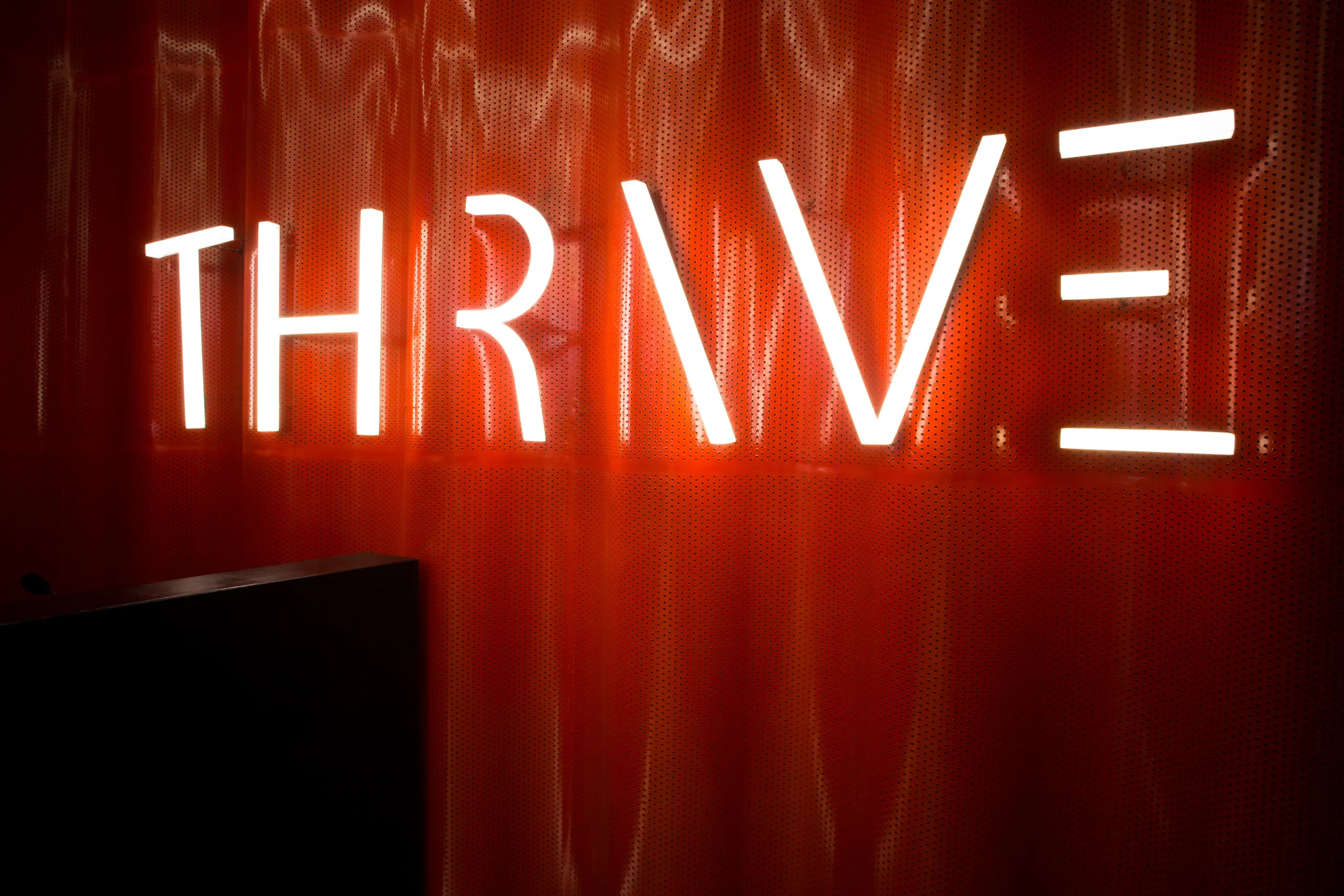 DLF THRIVE reception signage in Gurugram
